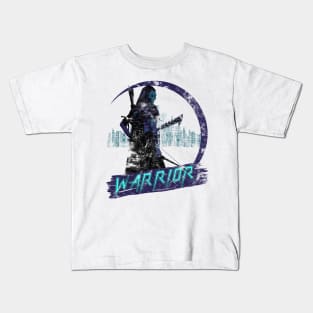 Female Warrior Retrowave Kids T-Shirt